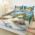 thumbnail image 3 of jejeloiu Cartoon Xmas Snowmen Full Size Sheets,Christmas Gifts Bed Sheets,Happy New Year Sheet Sets For Girls,Microfiber Bedroom Decor,4 Pieces, 3 of 7