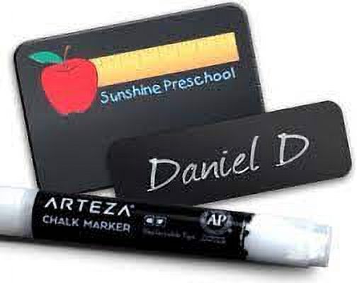 My Badge Design, 1" x 3" Chalkboard Name Badge Kit with Pin Back, 1 Qty