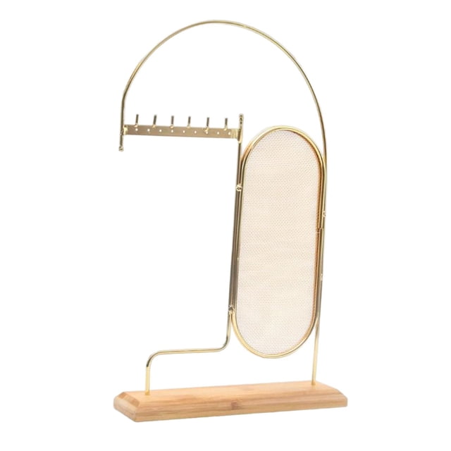 Soporte organizador de joyas,Joyas Pendientes Organizador Titular Rack Regalo,Base de madera de metal para de varios niveles,Soporte de exhibición para colgar collar Base de Hugo Soporte organizador de joyas