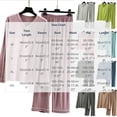 thumbnail image 3 of Women's V-Neck Loungewear Two Piece Set Loose Long Sleeve Top and Straight Leg Full Length Pants Soft Breathable Casual Pajama Set Purple, 3 of 7