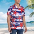 thumbnail image 5 of Daiia Sea Stars Hawaiian Shirt for Men Gentle Cotton Regular Short Sleeve Casual-Large, 5 of 9