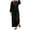 Black, variant on Lindreshi Pajamas for Women Set 2PC Fashion Woman Round Neck Solid Long Sleeve Blouse +Loose Pants Sets