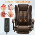 thumbnail image 5 of JONPONY Big and Tall Office Chair 500LBS Executive Office Chair Massage and Footrest Ergonomic Computer Desk Chair Reclining High Back Leather Office Chair Lumbar Back Support Swivel Rolling,Brown, 5 of 15