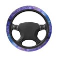 thumbnail image 4 of YFYANG Universal Elastic Purple Abstract Watercolor Texture Car Steering Wheel Cover, Non-Slip Sweat Absorbent, 4 of 8