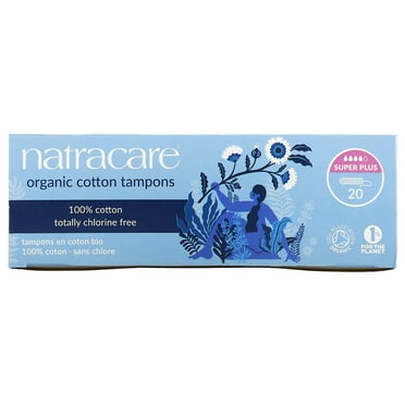 Natracare Organic All Cotton Super Plus Tampons without Applicator 20 Tampons Pack of 3