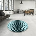 thumbnail image 4 of Ahgly Company Machine Washable Indoor Round Transitional Deep-Sea Blue Area Rugs, 3' Round, 4 of 7