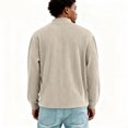 thumbnail image 4 of Men's Retro Long Sleeve T-Shirt with Zipper Henley Neck Fashion Casual Comfortable Breathable Lightweight Soft Regular Fit Tops for Daily Wear and Outdoor Activities, 4 of 5