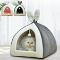 thumbnail image 1 of Fiudx Tienda de Campaña para Perros y Gatos, Cálida y Acogedora Cama Cueva, Portátil para Uso En Interiores y Exteriores, con Cojín Suave, Ideal para Viajes, Ideal para Gatos, Perros y Mascotas Peque, 1 of 7