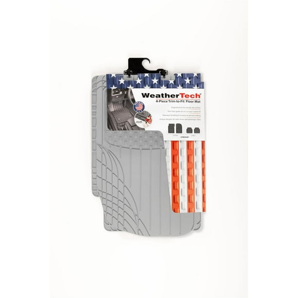 Weathertech Floor Mat 11TTFSG Cut-To-Fit; Gray; Thermoplastic Elastomer TPE; 4 Piece