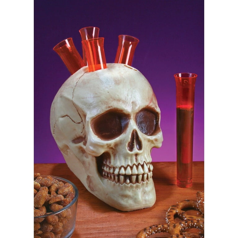 Skull with Test Tube Shooters Skull with Test Tube Shooters