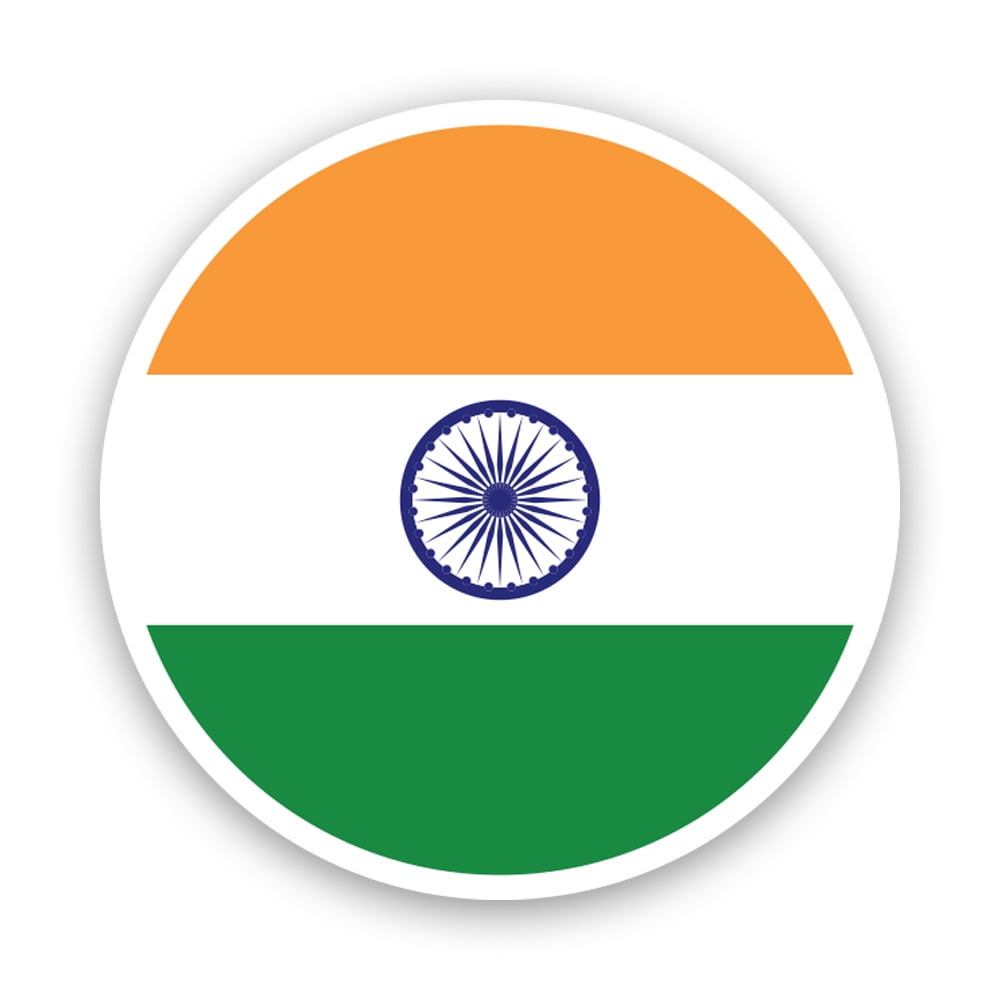Round Indian Flag Sticker Decal Self Adhesive Vinyl Weatherproof