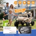 thumbnail image 3 of 12V Dinosaur Kids Ride On Car, 2 Seater Power Ride On Toy for Kids with Remote Control, Bluetooth, USB, 4 Wheel Suspension, Dinosaur Electric Toy Car for Boys and Girls Ages 2-4, Khaki, 3 of 8