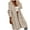 Khaki, variant on Mid-Long Trench Coat for Women Hooded Open Front Solid Color Long Sleeve Ribbed Cardigan with Pocket (Small, Gray)