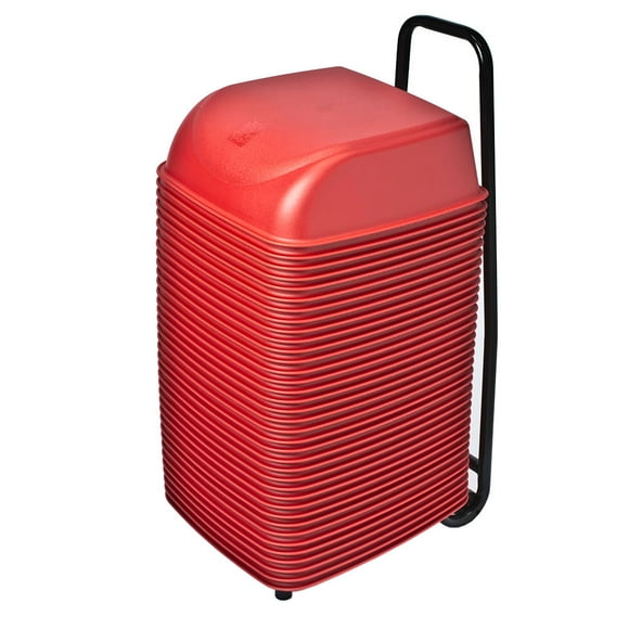 Koala Kare KB424-03 Single Height Cinema Booster Seats w/ Rolling Cart - Plastic, Red- Set