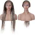 thumbnail image 4 of SEGO 29" Realistic Hand Braided Synthetic Lace Front Wigs with Baby Hair for Women Ombre Lace Natural Side Parting Braiding Hair Cornrow Twist Box Braided Wigs Grey, 4 of 9