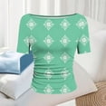 thumbnail image 6 of Aimik Casual Tee For Women Summer Fashion Print Crew Neck Short Sleeve T Shirt Comfort Slim Womens Tops, 6 of 6