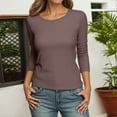 thumbnail image 2 of EDFBUYKRS Long Sleeve Shirts for Women Blouse Casual Puff Sleeve Crewneck Fall Shirt Tunic Tops S, 2 of 8