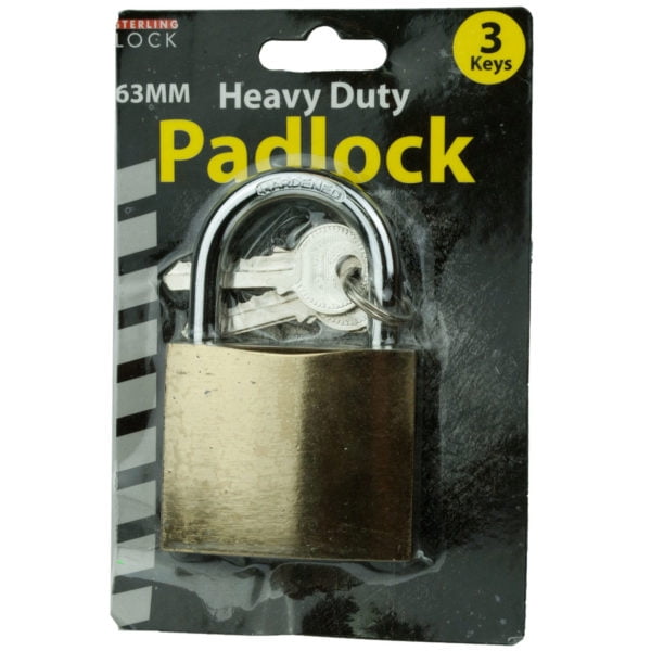 Bulk Buys OF4536 Metal Padlock with 3 Keys 6 Piece Pack of 6