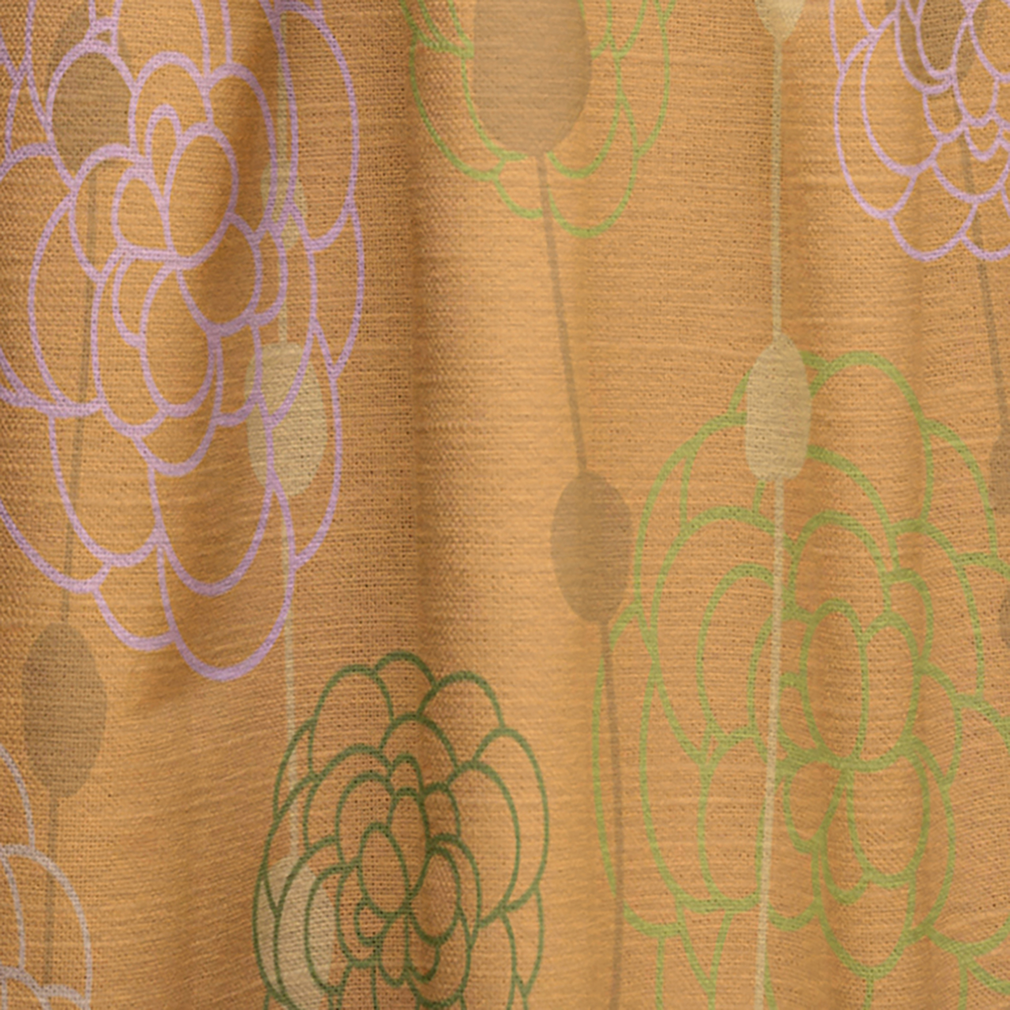 Designart 'Retro Flowers Pattern II' Mid-Century Modern Curtain Panel
