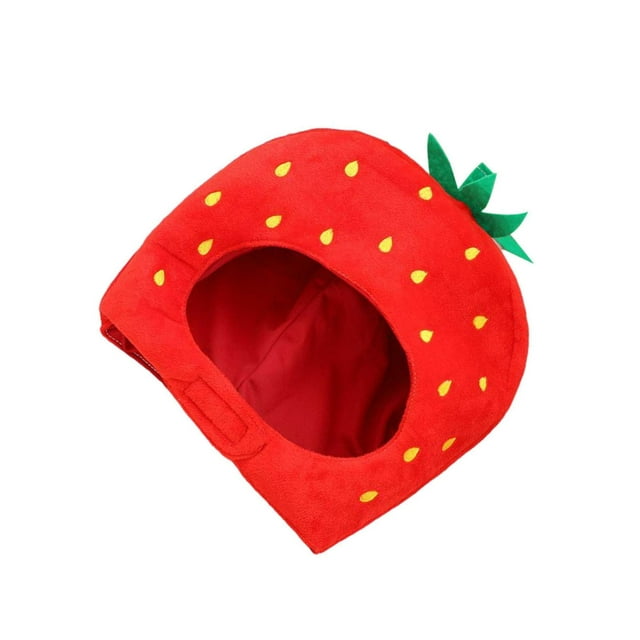 Chapeau Fraise Doux Cosplay Couvre-Chef Photo Fête de Noël Accessoires Photo pour Fête de Vacances Nouvel An Rouge