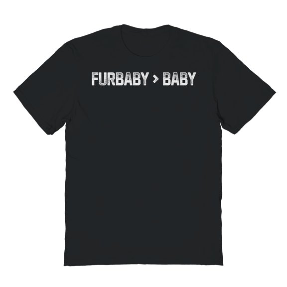 Furbaby Baby Humor Graphic Black Men's Cotton T-Shirt