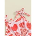 thumbnail image 5 of Bslissey Toddler Girls Valentine's Day Bell Bottom Jumpsuit Heart Print Sleeveless Tie Shoulder Strap Romper Overalls Infant Casual Cute Flare Pants 6 Months-3 Years, 5 of 7