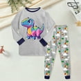 thumbnail image 2 of Hessimy Toddler Boys Girls Spring Summer Cute Print 2Pcs Short Sleeve Tops Pants Soft Sleepwear Pjs Casual Set, Short Sleeve Pjs, 2M-12Y(Grey,4-5 Years), 2 of 5