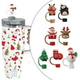 thumbnail image 6 of TISHITA Christmas Straw Cover Caps Decoration Fits 10mm Straws Cute Xmas Gift Holiday Christmas Straw Topper Soft Silicone Straw Lids 7pcs, 6 of 8