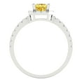 thumbnail image 4 of Halo Engagement Ring for Women - 0.89ct Simulated Yellow Diamond in 18K White Gold Promise Ring, 4 of 6