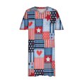 thumbnail image 3 of Wycnly Independence Day Dresses for Women Loose Pocket 4th of July Swing Tunic Tshirt Midi Dresses Short Sleeve V-Neck Gnome Graphics Summer Knee-Length Formal Dress Light Blue s, 3 of 4