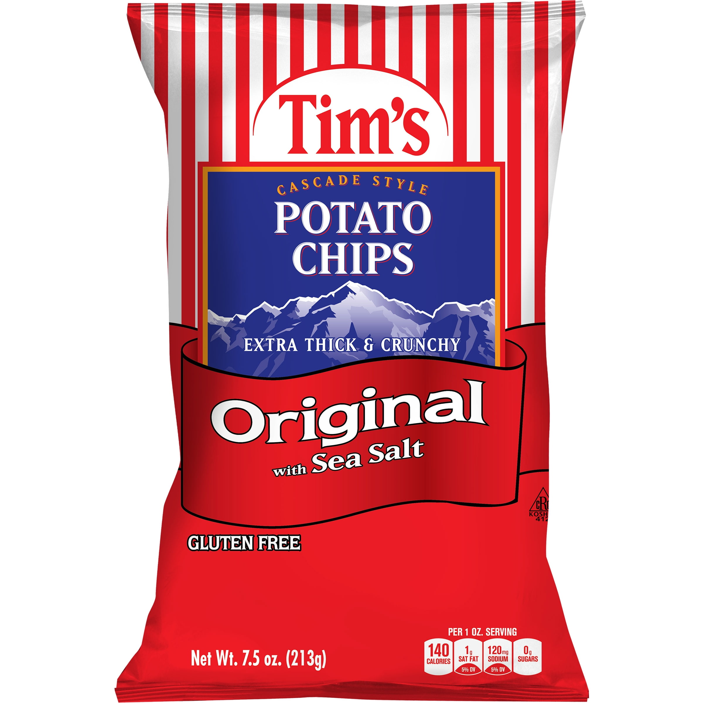 Tim's Gluten-Free Extra Thick & Crunchy Original with Sea Salt Potato Chips, 7.5 oz