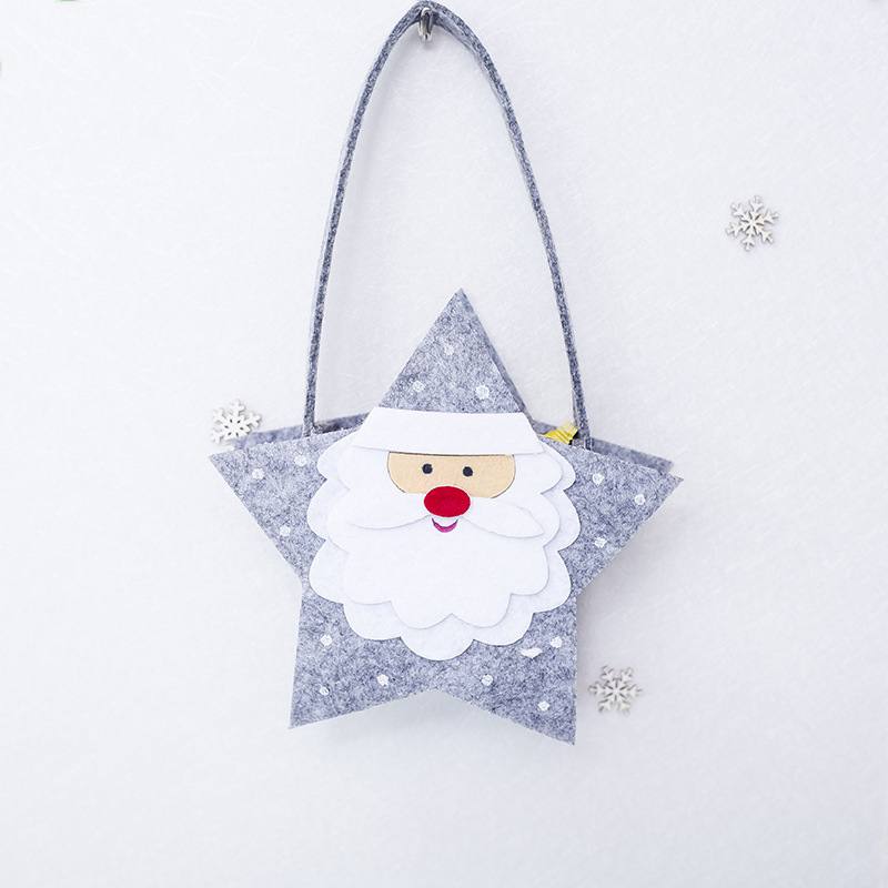 Amosfun Candy Felt Holder Bucket with Handle Christmas Treat Bag Christmas Snacks Goodie Bag Xmas Party Favors Supplies for Kids