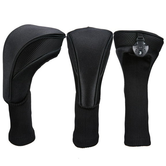 Fankenuo 3pc For Golf Club Head Protector Club Cover For Golf Accessories Black