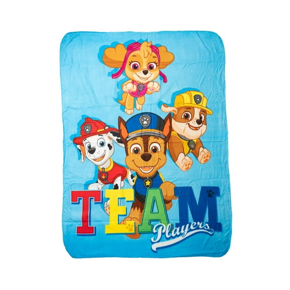 Paw Patrol Throw Blanket 45" x 60" Chase Team Players Girls Boys