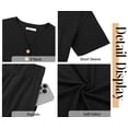 thumbnail image 5 of Fantaslook Womens Pajamas Sets V Neck Buttons Short Sleeve Top and Pant with Pockets Lounge Wear Set Outfits, 5 of 8