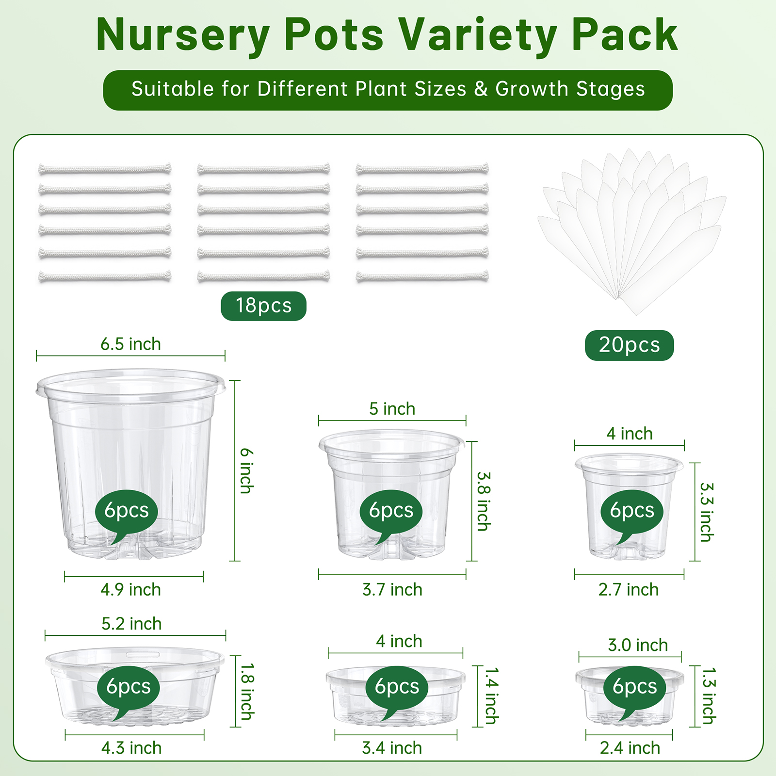 Xueyu 18-Pack Clear Self-Watering Plant Pots with Labels photo 7