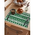 thumbnail image 3 of Christmas Placemats Set of 12 Green Simple Elk Snowflake Winter Cartoon Texture Heat Insulation Washable Place Mats, Rustic Non-Slip Table Mats for Dining Table Party Kitchen Decor,13x19 Inch, 3 of 4