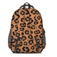 thumbnail image 3 of Brown and Orange Leopard Print Pattern Cute School Backpack Bag with Padded Back and Adjustable Shoulder Straps 16.9 X 12.6 X 5.9 Inches, 3 of 4