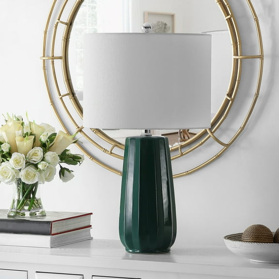 SAFAVIEH Yani 24.5 in. Solid Table Lamp, Dark Green