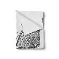 thumbnail image 2 of Folk Soft Flannel Fleece Blanket, Black and White Butterfly Design with Various Elements from Eastern Civilizations, Cozy Plush for Indoor and Outdoor Use, 50" x 70", White and Black, by Ambesonne, 2 of 6