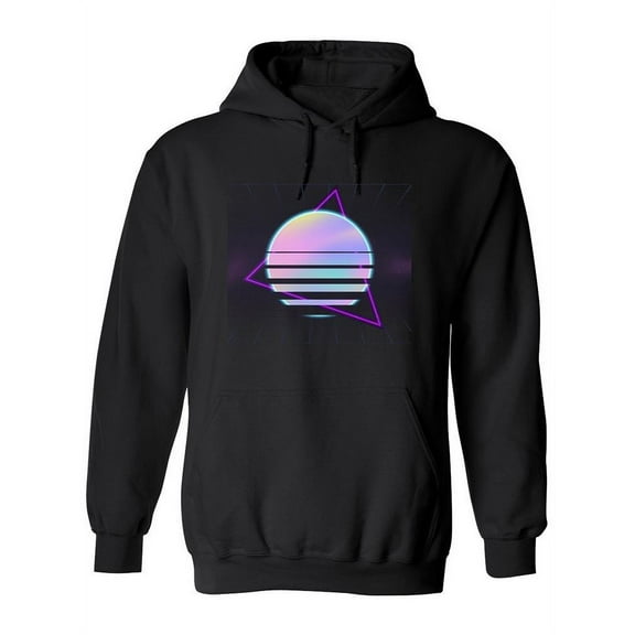 Neon Vaporwave And Triangle Hoodie Women -Image by Shutterstock, Female 3X-Large