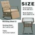Outdoor Recliner Chair Set, Adjustable Rattan Recliners with Glass