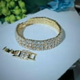 thumbnail image 2 of 3 Row Round Out Yellow Gold CZ Tennis Bracelet for Men Women Hip Hop Jewelry, 2 of 9