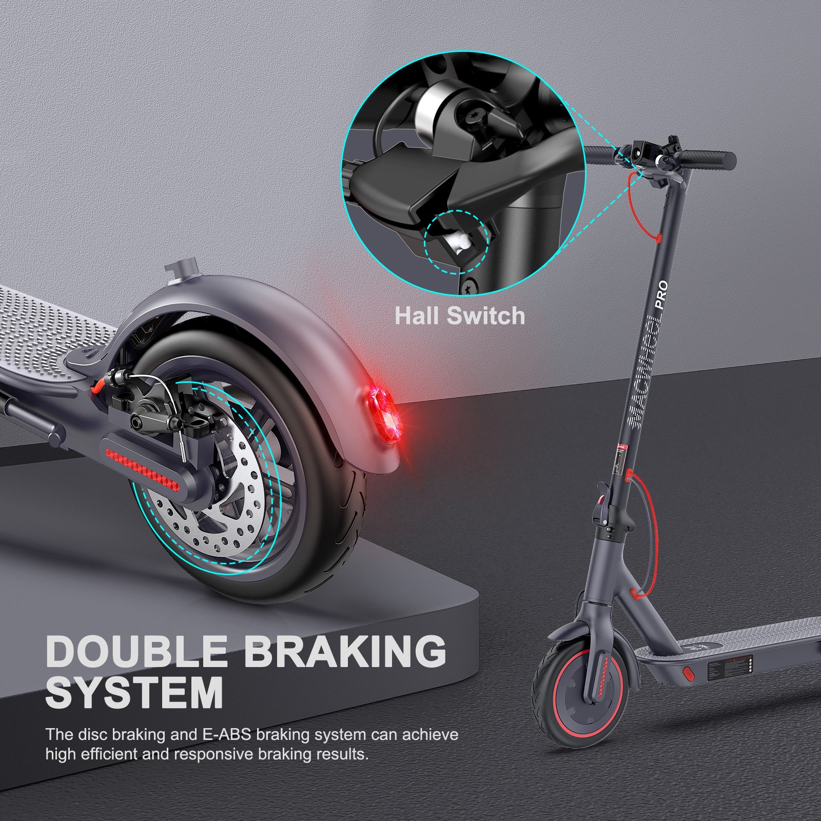 Macwheel MX PRO Electric Scooter, Max Speed 15.5MPH, Max Range 25 Miles, Foldable, Dual Braking, for Adults - image 3 of 7