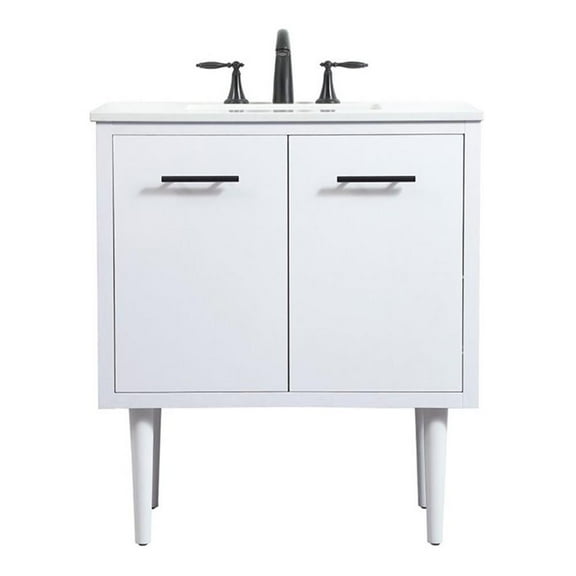 Elegant Kitchen and Bath 30 inch Single bathroom vanity in white