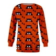 thumbnail image 3 of Mode Halloween Décontractée Col Rond Imprimés Manches Longues Chemises Blouses Tops, 3 of 5