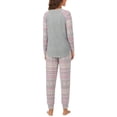 thumbnail image 4 of Cuddl Duds LIGHT HEATHER/PINK Women's 2 Pc. Printed Jogger Pajama Set, US Small, 4 of 4