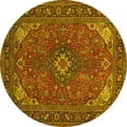 thumbnail image 1 of Ahgly Company Indoor Round Medallion Yellow Traditional Area Rugs, 6' Round, 1 of 4