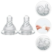 ETHZZLE Silicone Baby Bottle Replacement for Breastfed Infants, Transparent, Naturally Shaped, 2 Pieces Set
