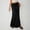 *Black, variant on Women's Linen Elastic Waist Long Maxi Skirt with Slit ,Solid Color Casual Skirt Army Green,Women's Plus XXL